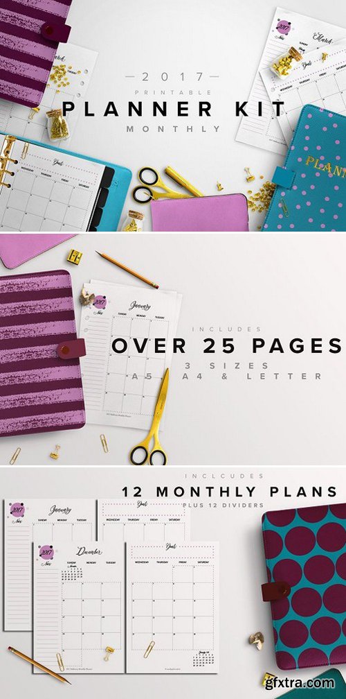 CM - 2017 Monthly Planner Kit-3 Sizes 1137916