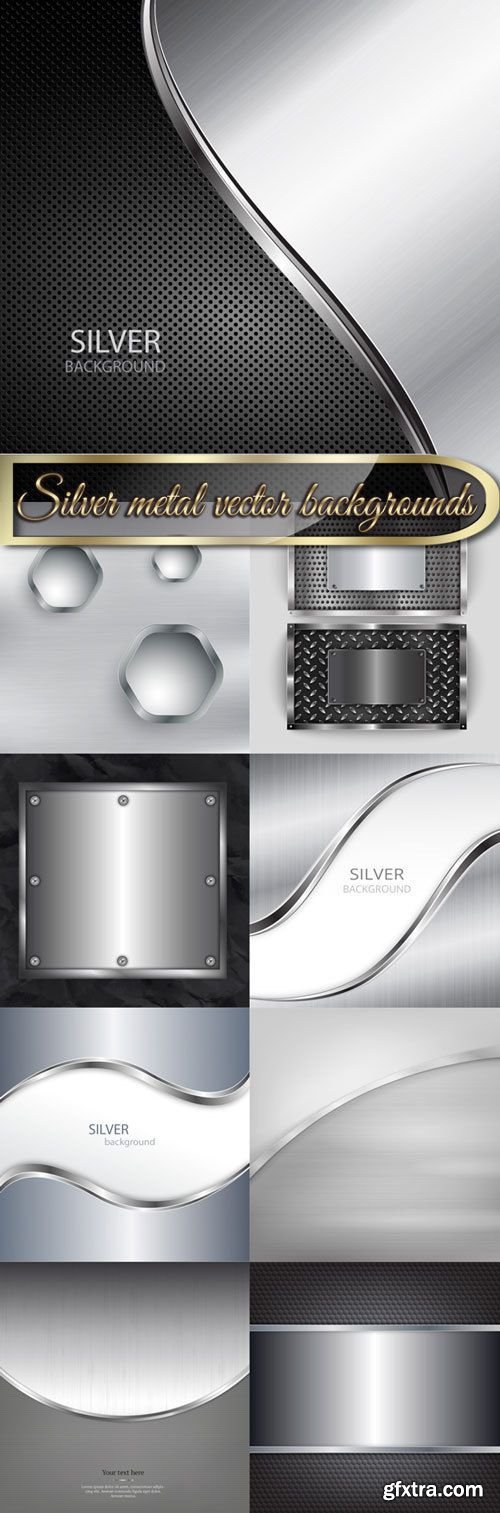 Silver metal vector backgrounds