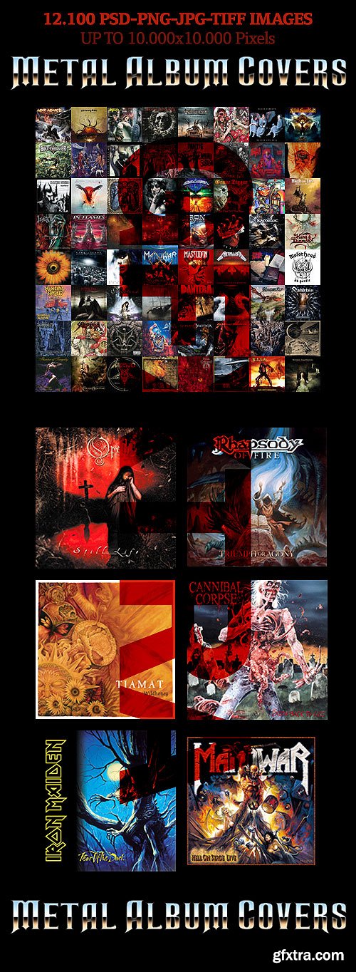 Amazing Metal Album Covers Collection 12.000 PSD, PNG, PDF and JPG