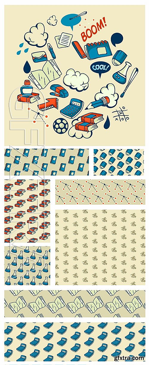 Restaurant Vector Patterns Set 1