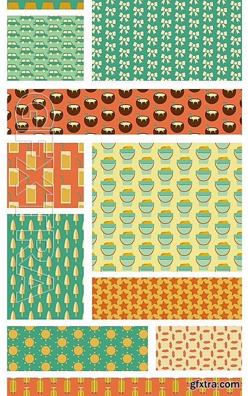 Beach Vector Patterns Set 1