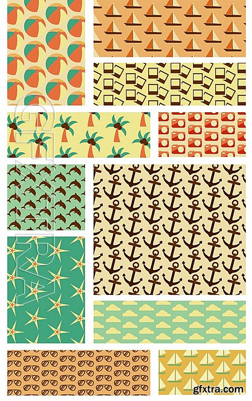 Beach Vector Patterns Set 1