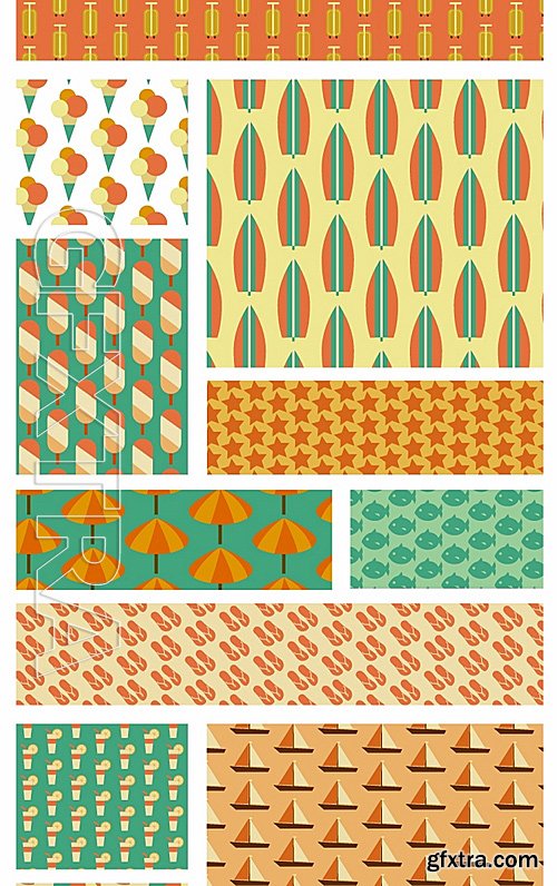 Beach Vector Patterns Set 1