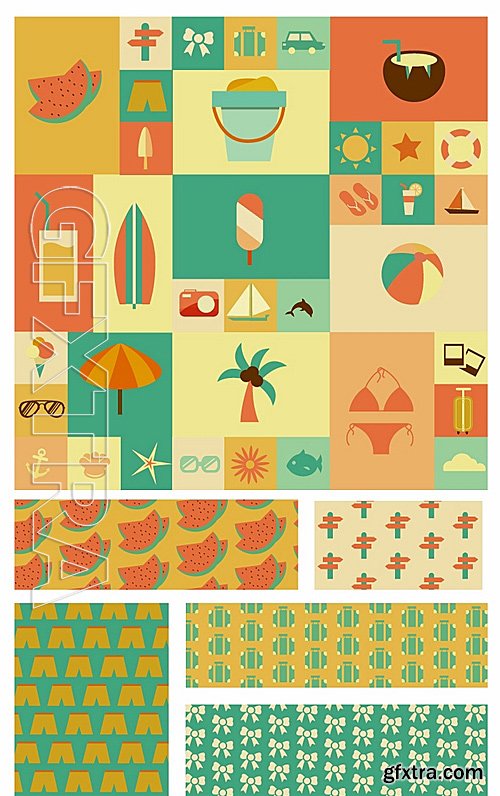 Beach Vector Patterns Set 1