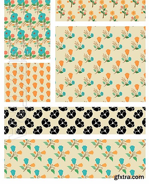 Floral Vector Patterns Set 3