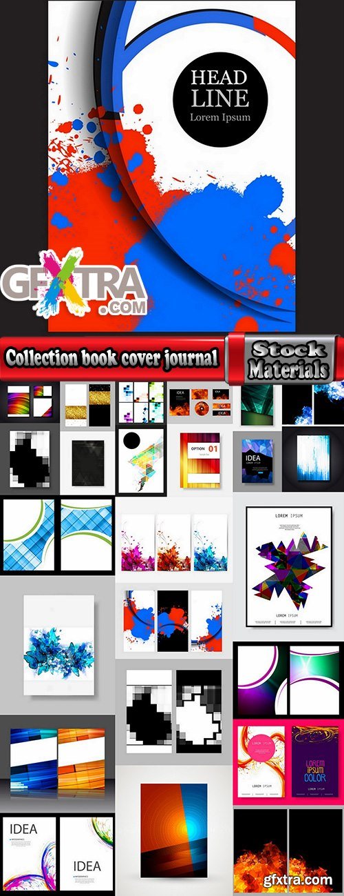 Collection book cover journal notebook flyer card business card banner vector image 45-25 EPS