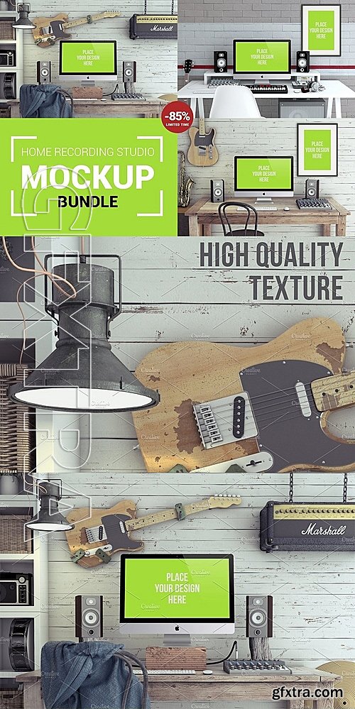 CM - Home Recording Studio Mockup Bundle 1143571