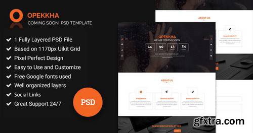 Opekkha – Coming Soon PSD Template