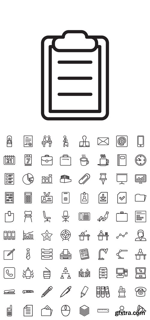 Vector Set - Business Office Line Icons