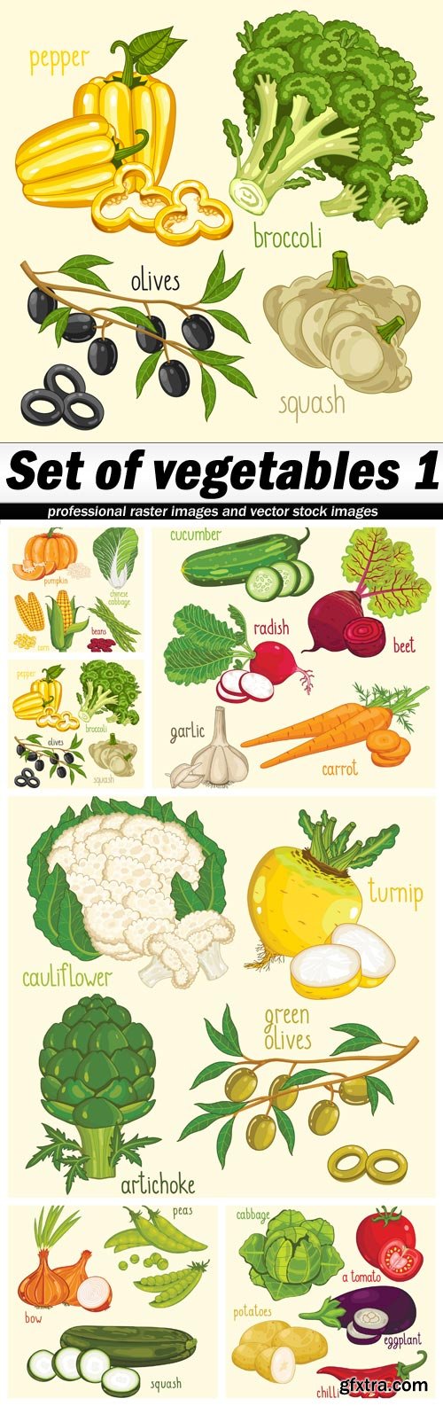 Set of vegetables 1 - 6 EPS