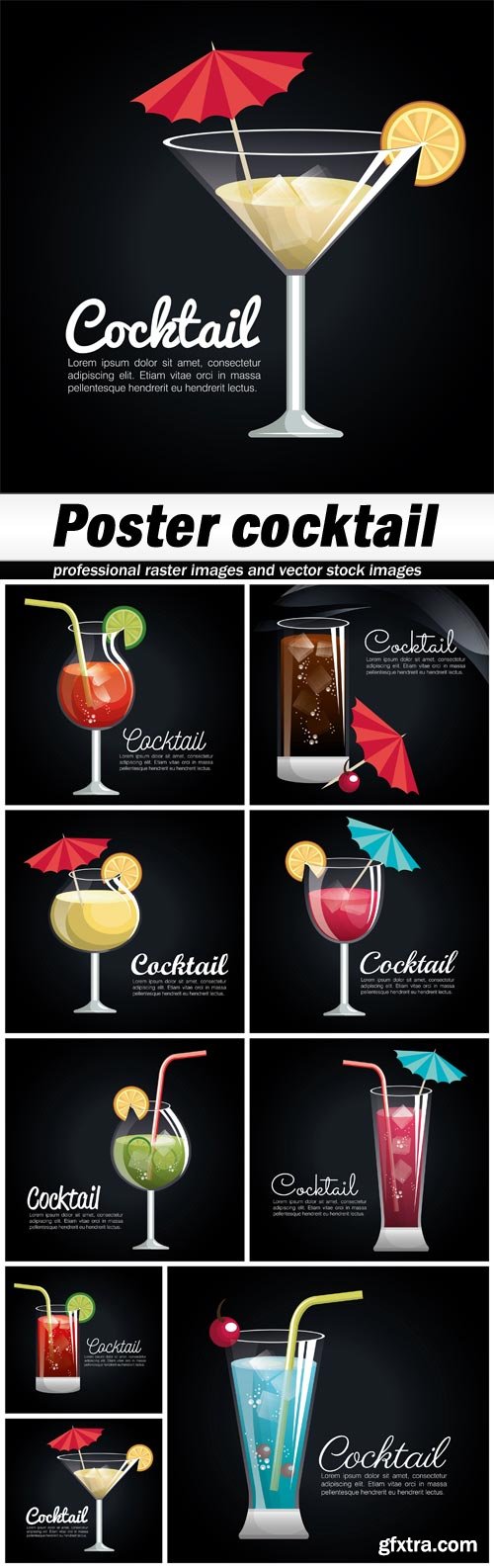 Poster cocktail - 9 EPS