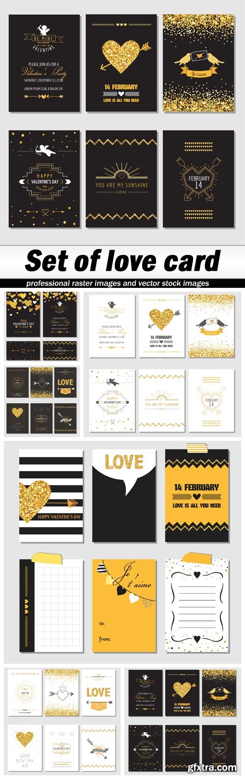 Set of love card - 6 EPS