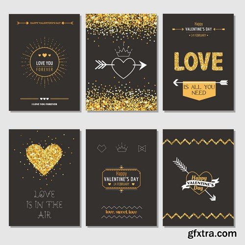 Set of love card - 6 EPS