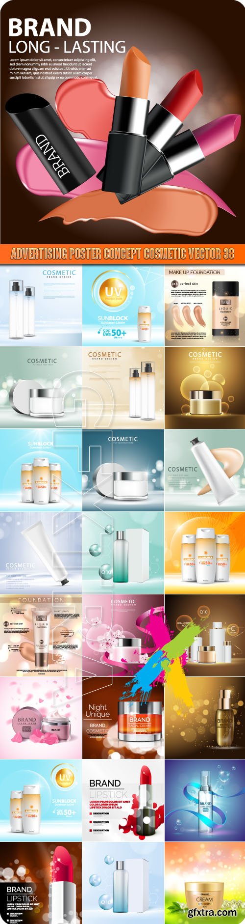 Advertising Poster Concept Cosmetics vector 38