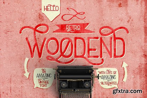 CreativeMarket Woodend Retro Font Typeface 754591