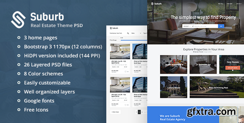 ThemeForest - Suburb - Real Estate PSD theme 12407645