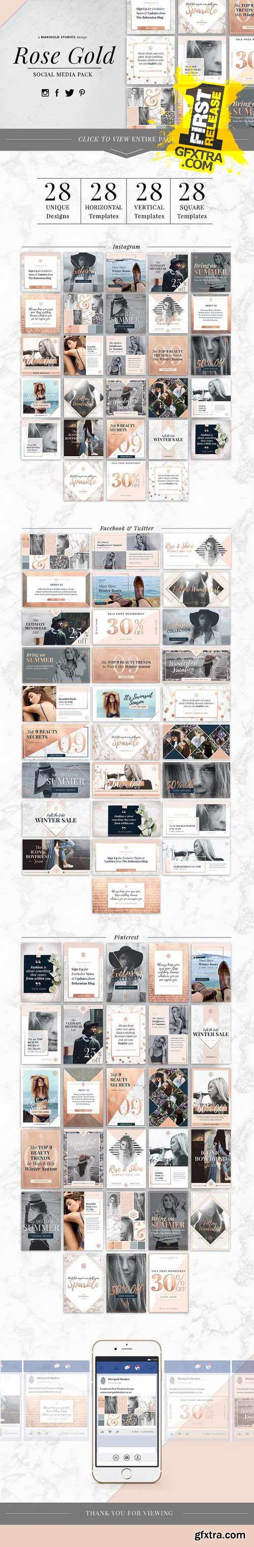 CM - ROSE GOLD Theme | Social Media Pack 963475