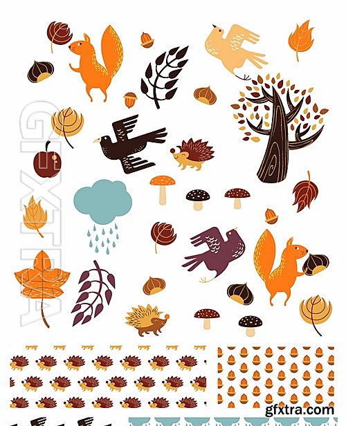 Wild Forest Vector Patterns Set 1