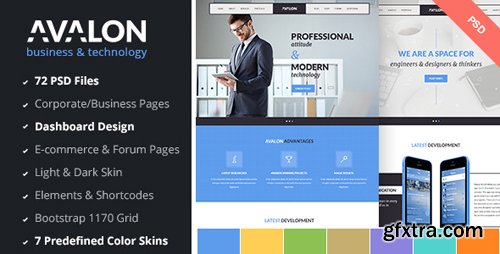 ThemeForest - Avalon - Business & Technology PSD Template 8794924