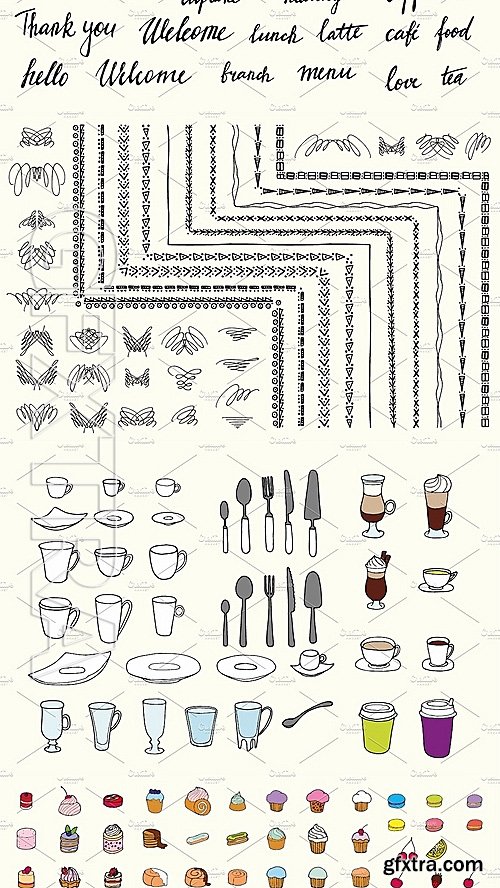 CM - 450+ Hand Drawn Desserts and Coffee 1143941