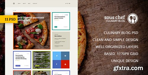 ThemeForest - Sous Chef — Unique Clean PSD Template for Culinary Blog 15451051