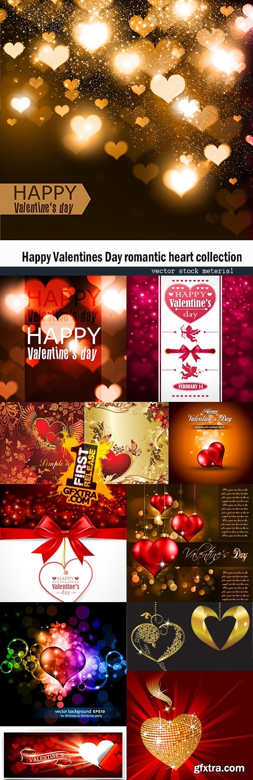 Happy Valentines Day romantic heart collection