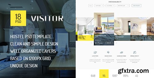 ThemeForest - Visitor — Online Hostel/Hotel Booking PSD Template 15285217