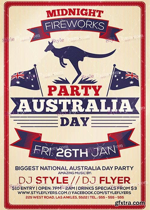 Australia Day Party V7 PSD Flyer Template