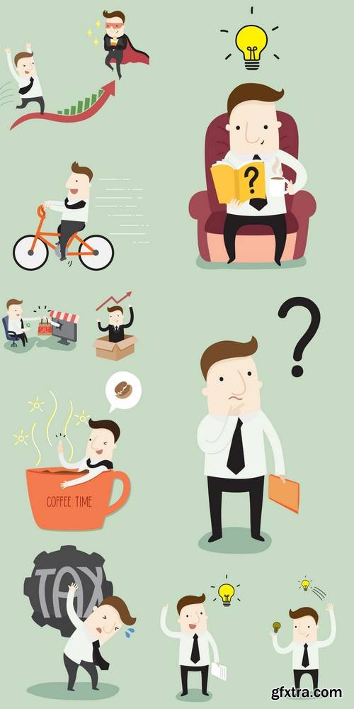 Businessman - Vector Illustration Business Cartoon