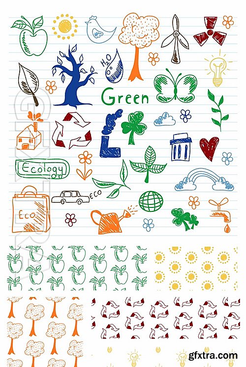 Eco Patterns Vector Set 1