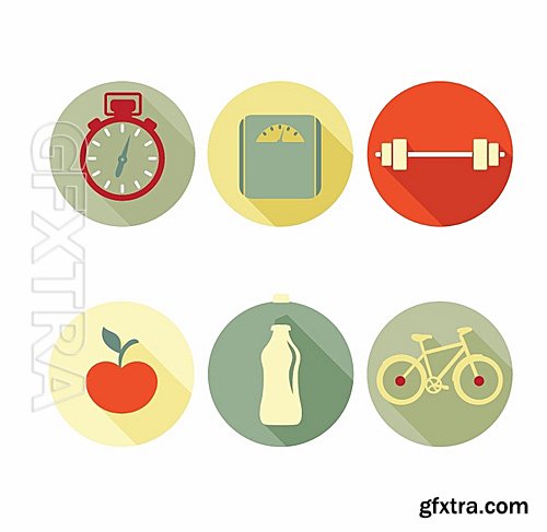 Fitness Flat Icons Set 1