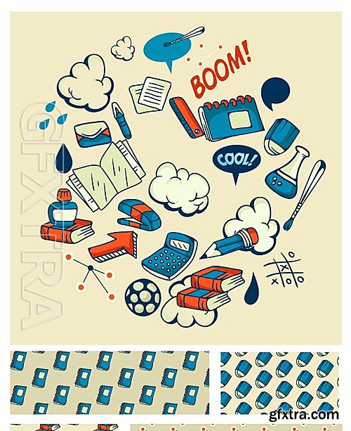 School Vector Patterns Set 1