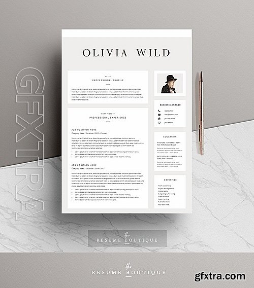 CM - 5 page Resume Template  Ultra Chic 1144146