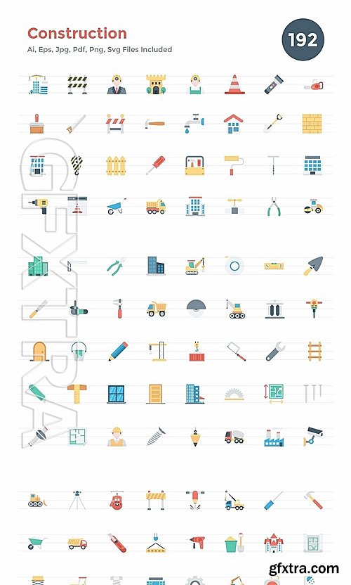 CM - 192 Flat Construction Icons 1143791