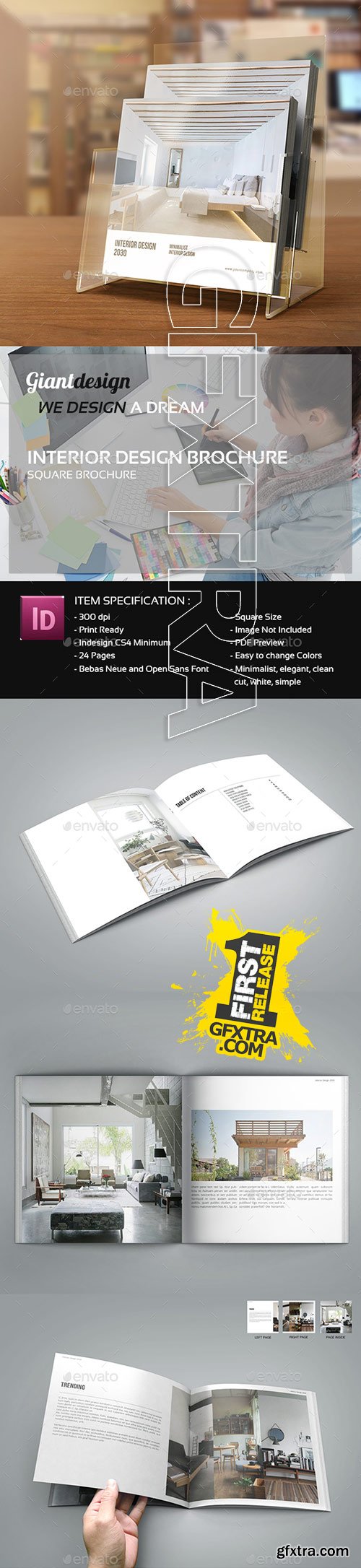 GraphicRiver - Interior Design - Square Brochure Catalog 13686993