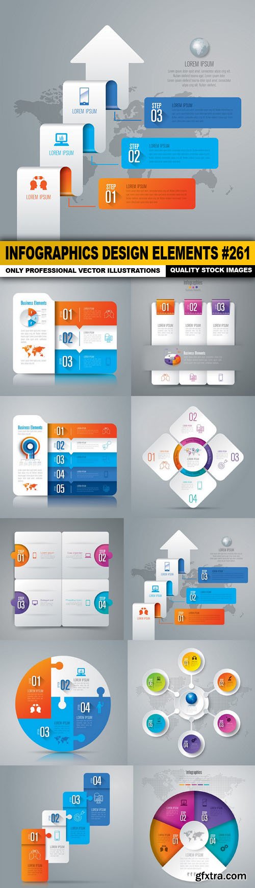 Infographics Design Elements #261 - 10 Vector