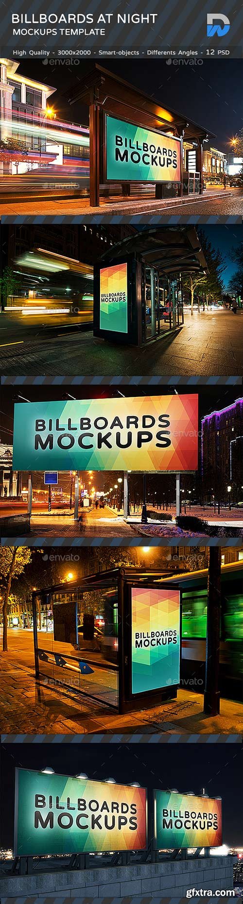 GraphicRiver - Billboards Mockups at Night Vol.1 18832876