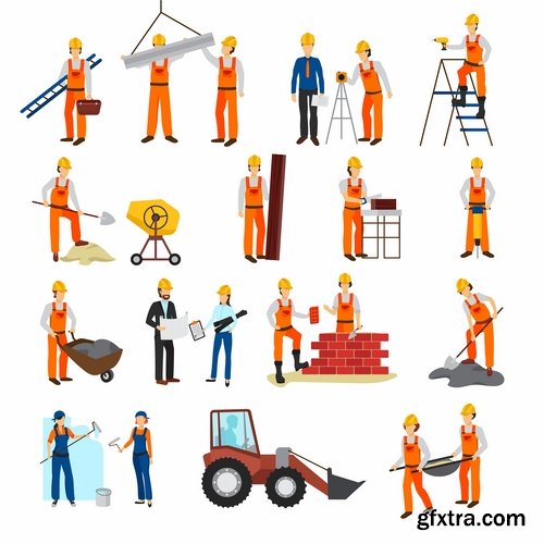 Collection of businessman people man woman icon infographics team understanding 2-25 EPS