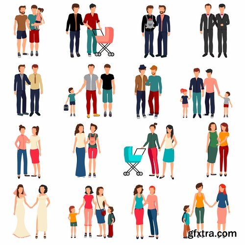 Collection of businessman people man woman icon infographics team understanding 2-25 EPS