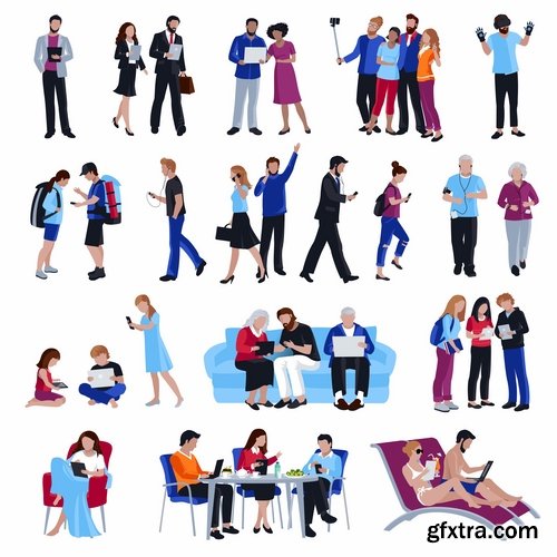 Collection of businessman people man woman icon infographics team understanding 2-25 EPS