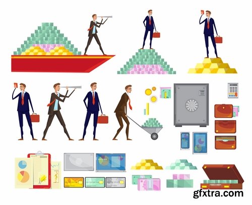 Collection of businessman people man woman icon infographics team understanding 2-25 EPS