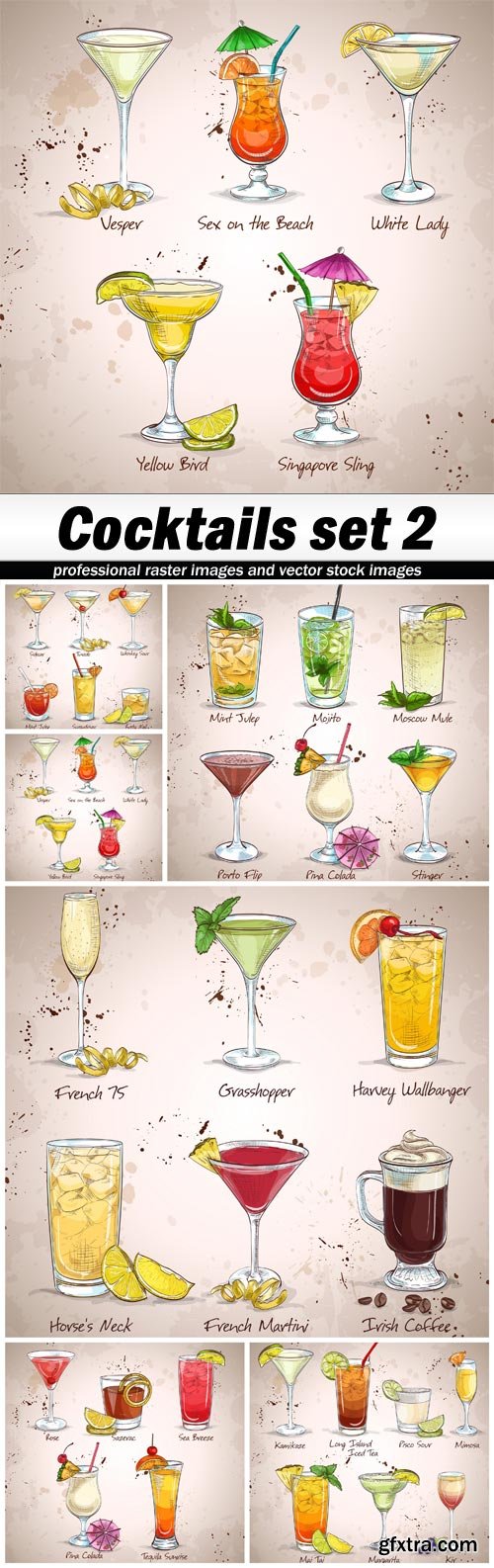 Cocktails set 2 - 6 EPS