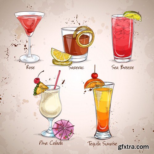 Cocktails set 2 - 6 EPS