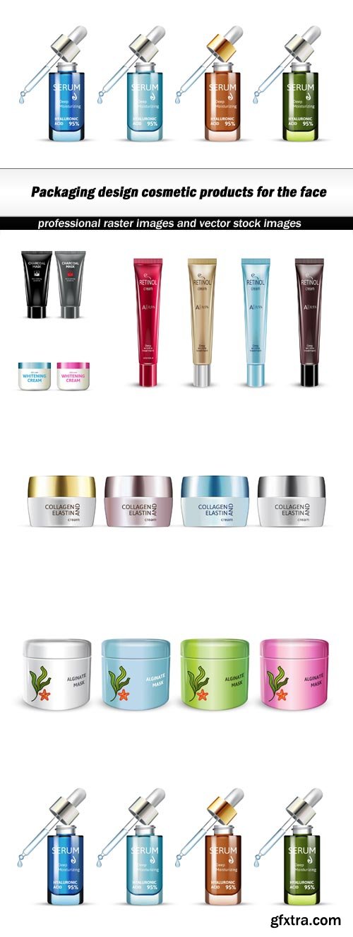 Packaging design cosmetic products for the face - 6 EPS