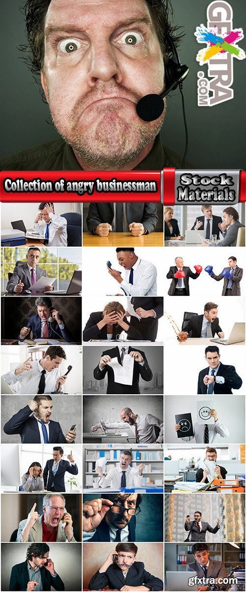 Collection of angry businessman rage fatigue at work office 25 HQ Jpeg