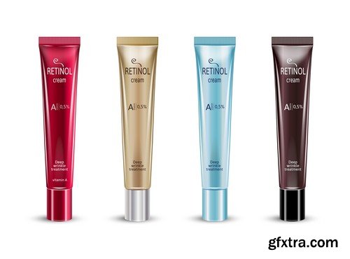 Packaging design cosmetic products for the face - 6 EPS