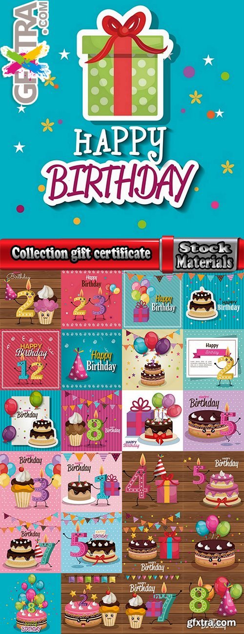 Collection gift certificate business card banner flyer calling card poster 27-25 EPS