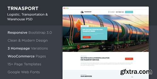 ThemeForest - Transport - Logistic, Transportation & WareHouse PSD Template 14914064