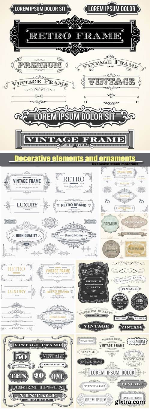 Vector decorative elements and ornaments