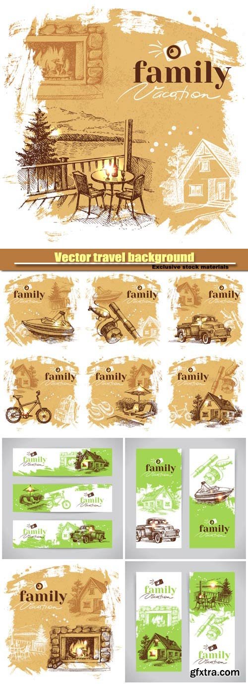 Vector background with the image of travel